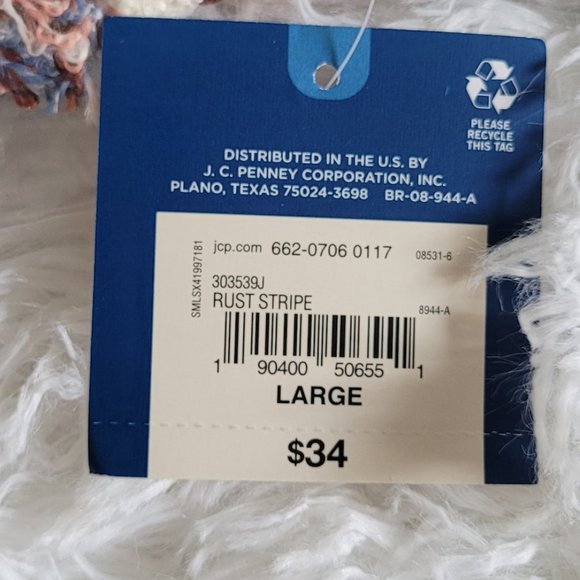 Arizona Jean Co. Rust Stripe Pullover Sweater Size Large - Picture 6 of 7